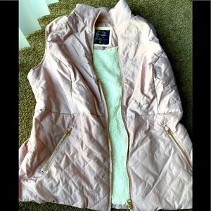 Cavalini 1X Pink/Mauve faux fur lined vest